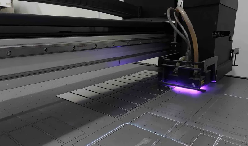 UV printing process creating vibrant, weather-resistant signage